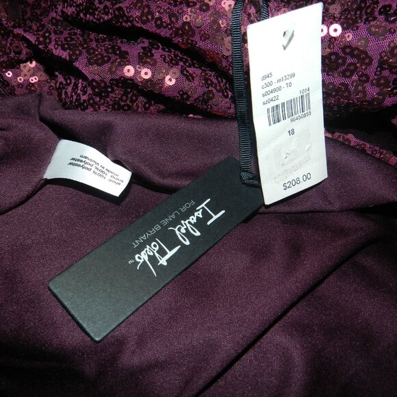Isabel Toledo for LB sleeveless V-neck high-low wine sequin maxi NWT/🆕⌚📦🏃💨🚚 - Picture 6 of 16